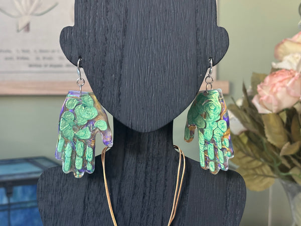 Resin Hands! Big and Beautiful! SEA SCAPE GREEN