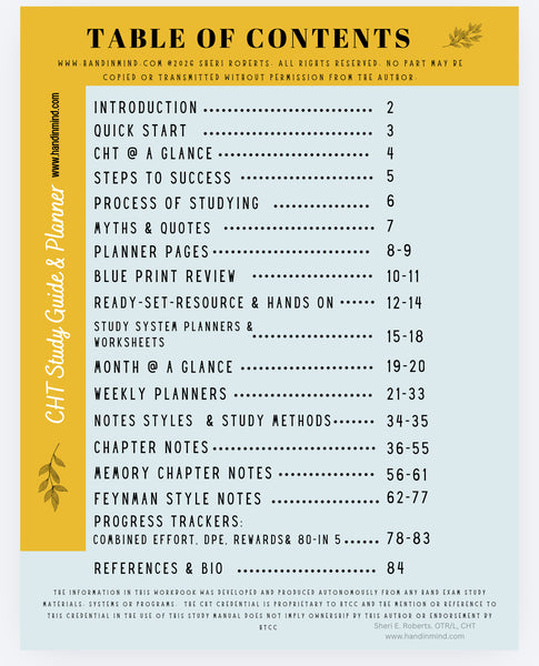 CHT planner/digital file PDF