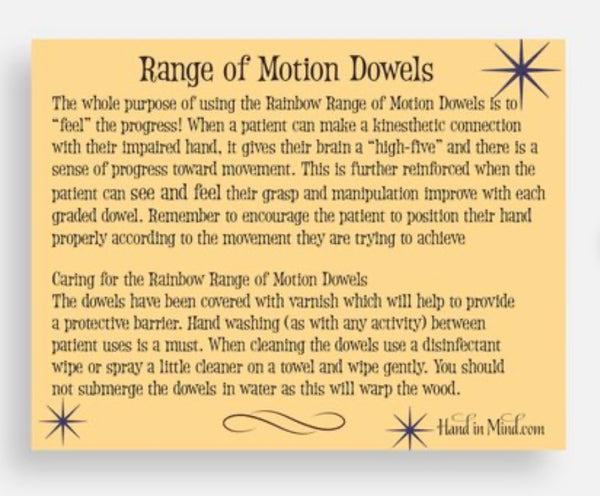 d. Rainbow range of motion dowels