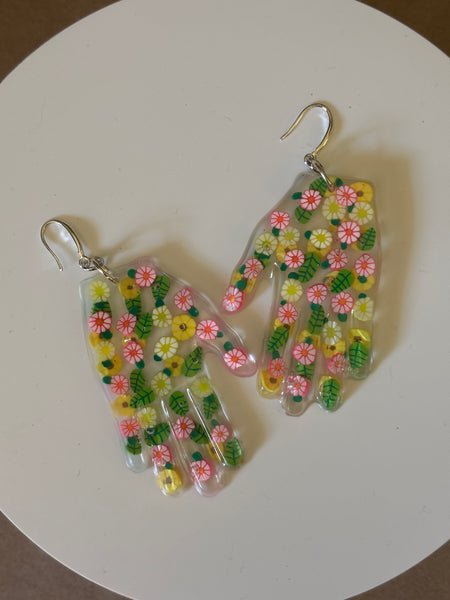 Resin Hands! Big and Beautiful! COLOR FRUIT SLICES & GREEN LEAVES