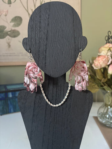 Resin Hands! Big and Beautiful! RED & WHITE SWIRL