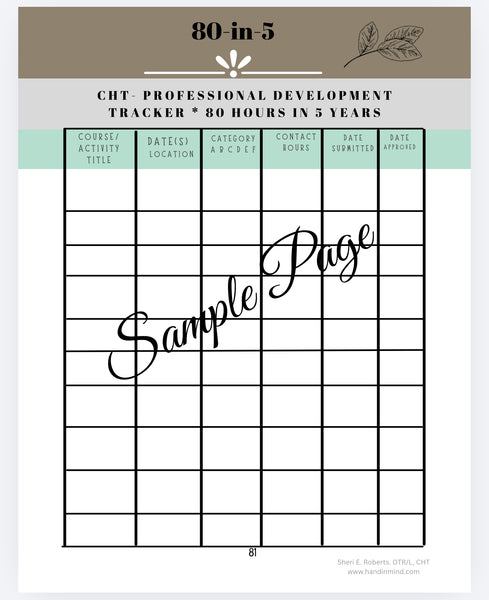 CHT planner/digital file PDF