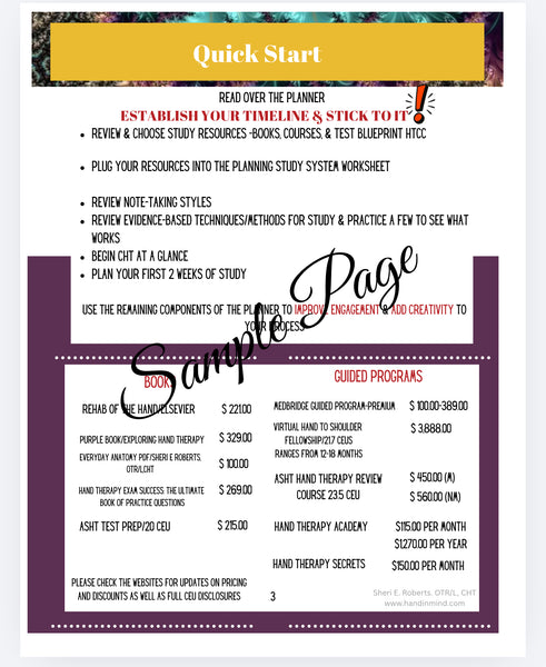 CHT planner/digital file PDF
