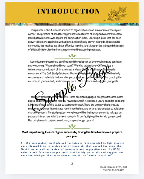 CHT planner/digital file PDF