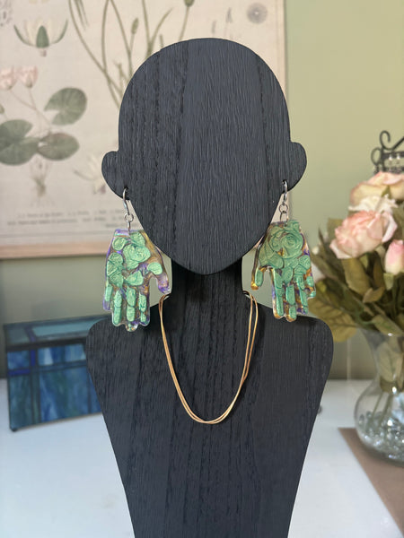 Resin Hands! Big and Beautiful! SEA SCAPE GREEN