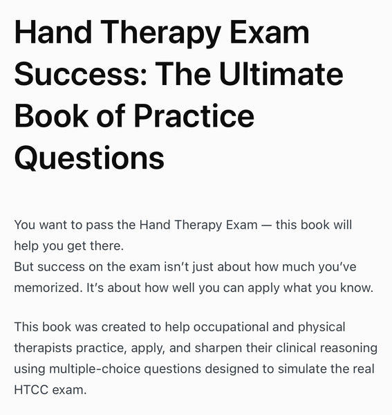HAND THERAPY EXAM SUCCESS BY HOANG TRAN