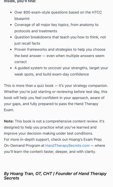 HAND THERAPY EXAM SUCCESS BY HOANG TRAN