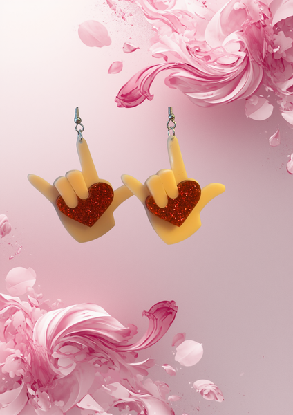 HEART & HAND EARRINGS, Happy Valentines Day!!