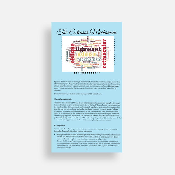 The Extensor Mechanism Booklet & pictorial display