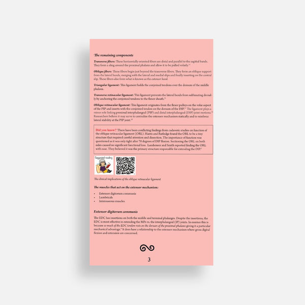 The Extensor Mechanism Booklet & pictorial display