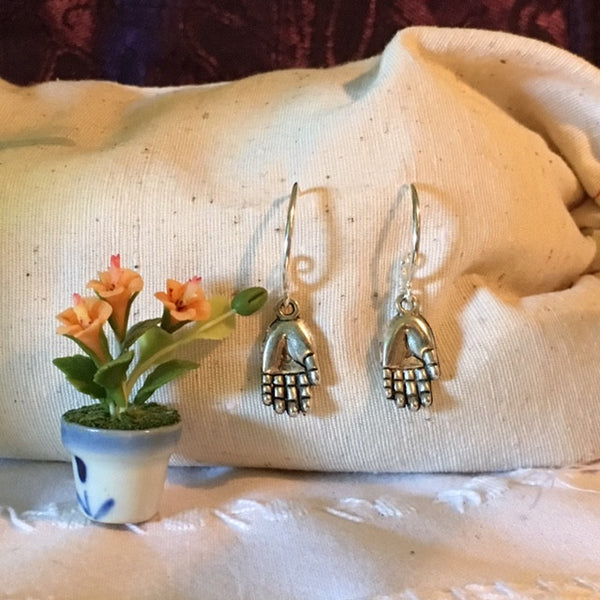 Earrings hand shaped/ hand therapy jewelry/three dimensional hands