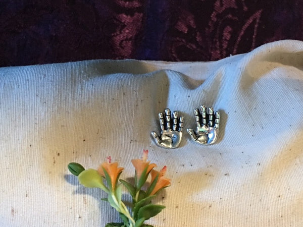 Earrings hand shaped/hand therapy jewelry/ open hand dimensional earrings