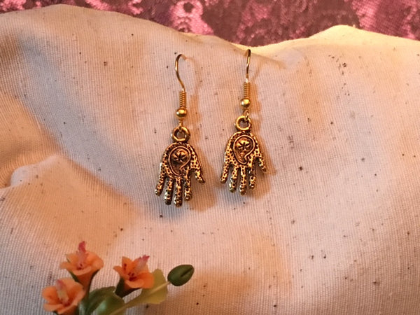 Earrings hand shaped/hand therapy jewelry/ paisley indentation