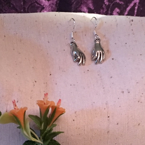 Earrings hand shaped/hand therapy jewelry/ lotus hands