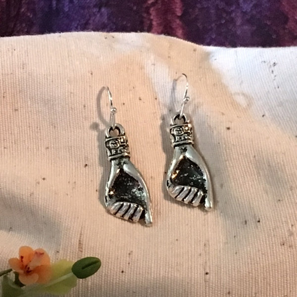Earrings hand shaped/hand therapy jewelry/hand cupped vintage