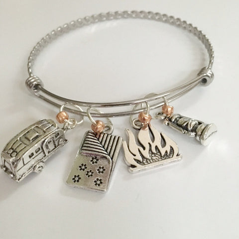 charm bracelet; camping with my RV theme/ on the road