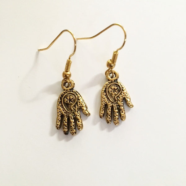 Earrings hand shaped/hand therapy jewelry/ paisley indentation