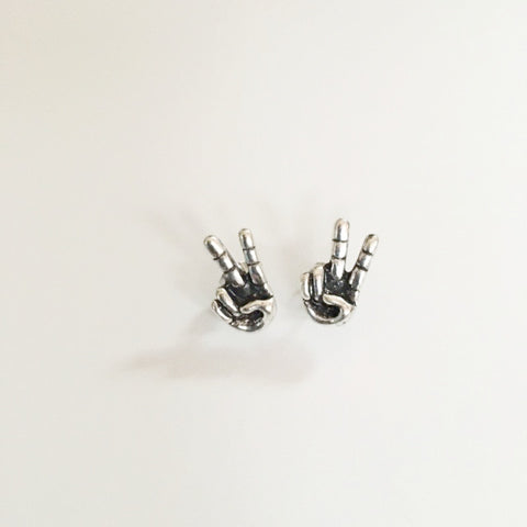 Earrings hand shaped/hand therapy jewelry/ victory sign dimensional earrings