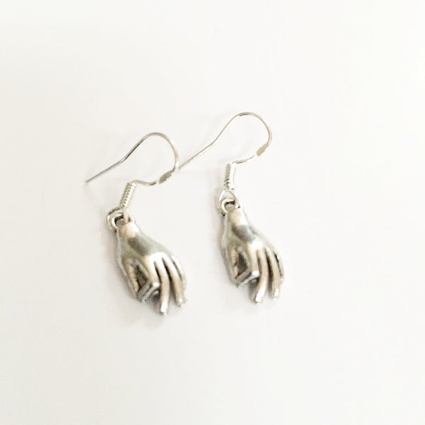 Earrings hand shaped/hand therapy jewelry/ lotus hands