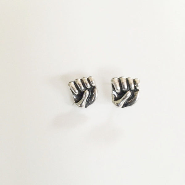 Earrings hand shaped/hand therapy jewelry/Hands in a fist, dimensional earrings