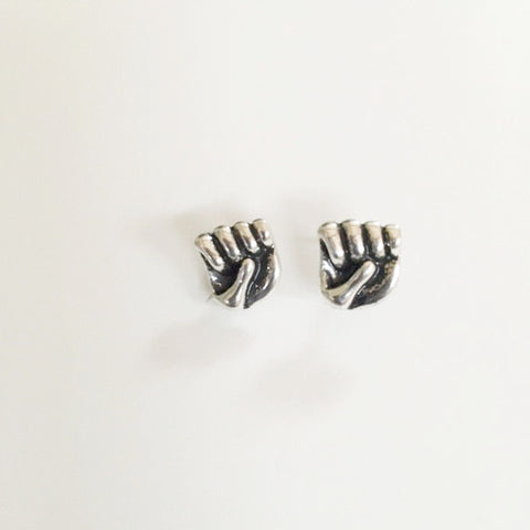 Earrings hand shaped/hand therapy jewelry/Hands in a fist, dimensional earrings