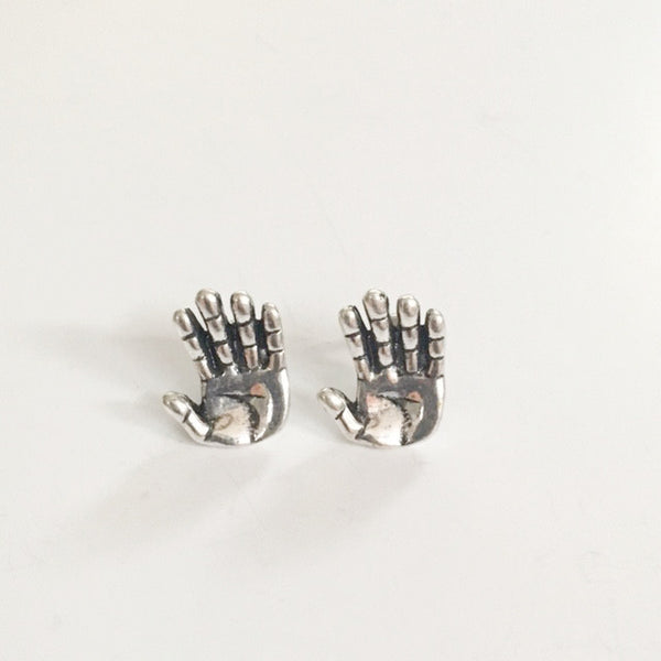 Earrings hand shaped/hand therapy jewelry/ open hand dimensional earrings