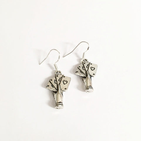 Earrings/hand shaped/hand therapy jewelry