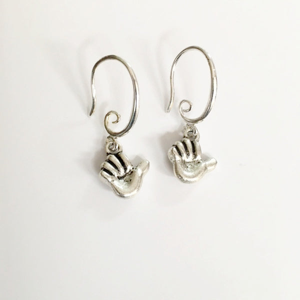 Earrings/hand shaped/hand therapy jewelry