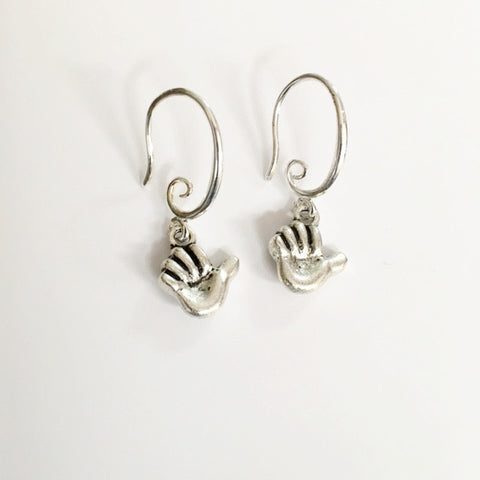 Earrings/hand shaped/hand therapy jewelry