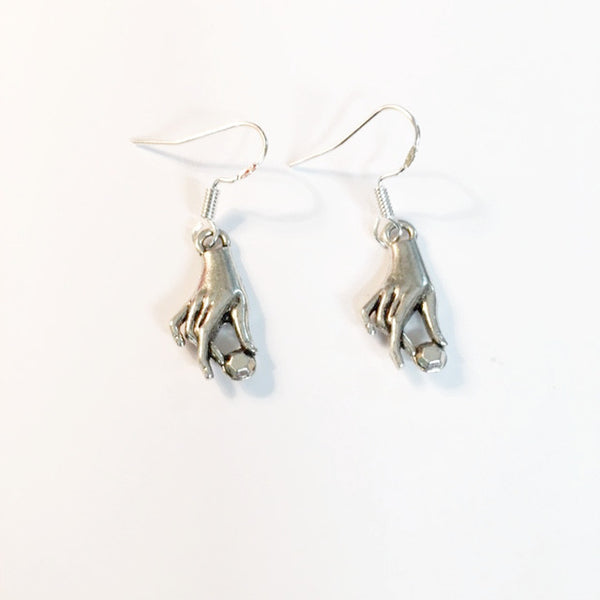 Earrings/hand shaped/hand therapy jewelry