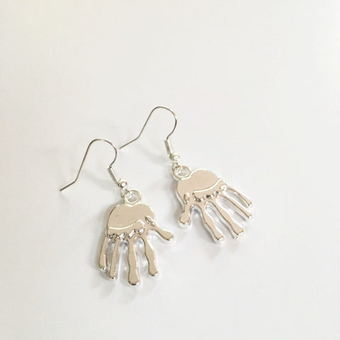 Earrings/hand shaped/Hand therapy jewelry