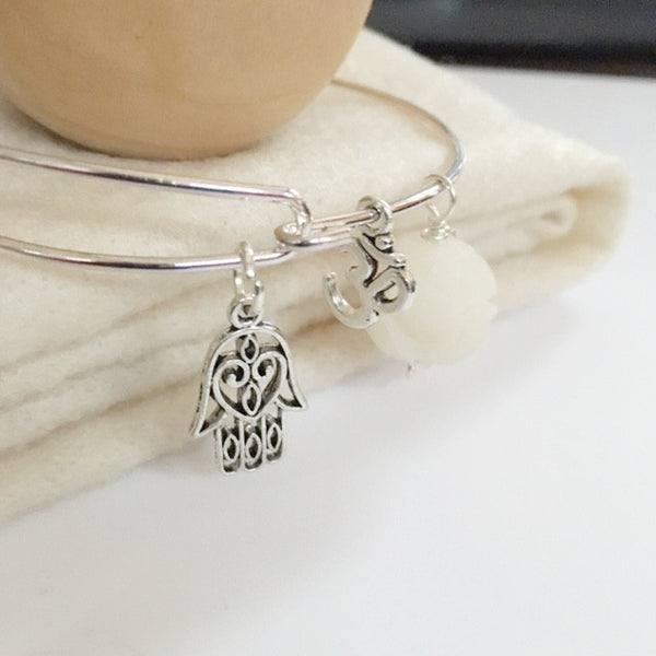 Charm bracelet/lotus flower/Namaste
