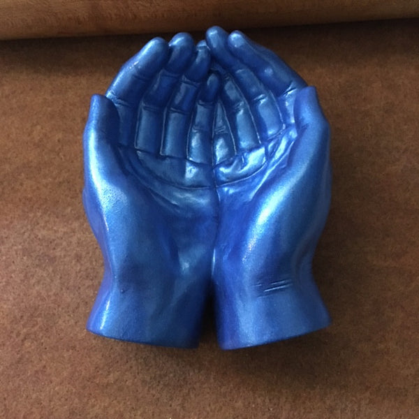 Token Hands/Cupped ceramic hands with token and mat