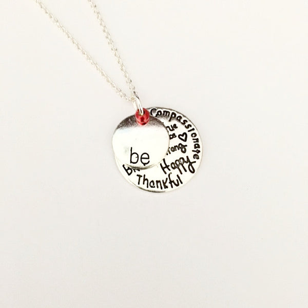 Necklace/be compassionate, thankful, happy & caring/occupational therapy jewelry