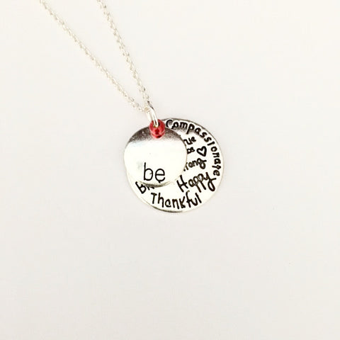 Necklace/be compassionate, thankful, happy & caring/occupational therapy jewelry