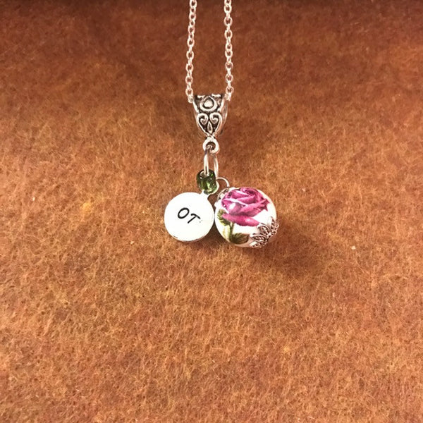 OT necklace/vintage OT tag and beautiful bead