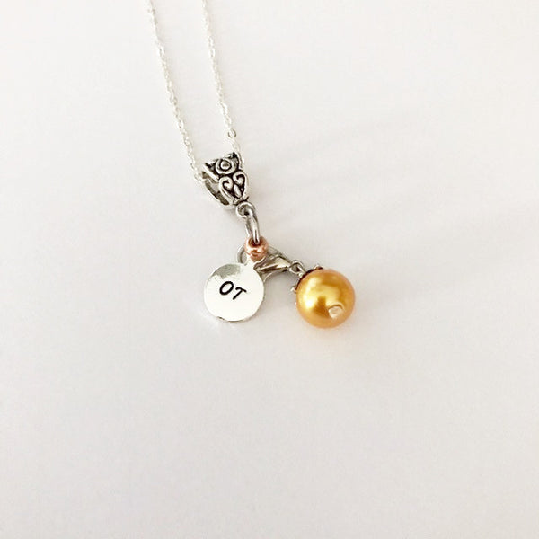 OT NECKLACE/VINTAGE OT TAG AND BEAUTIFUL Pearl
