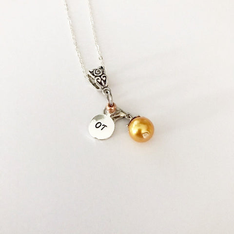 OT NECKLACE/VINTAGE OT TAG AND BEAUTIFUL Pearl