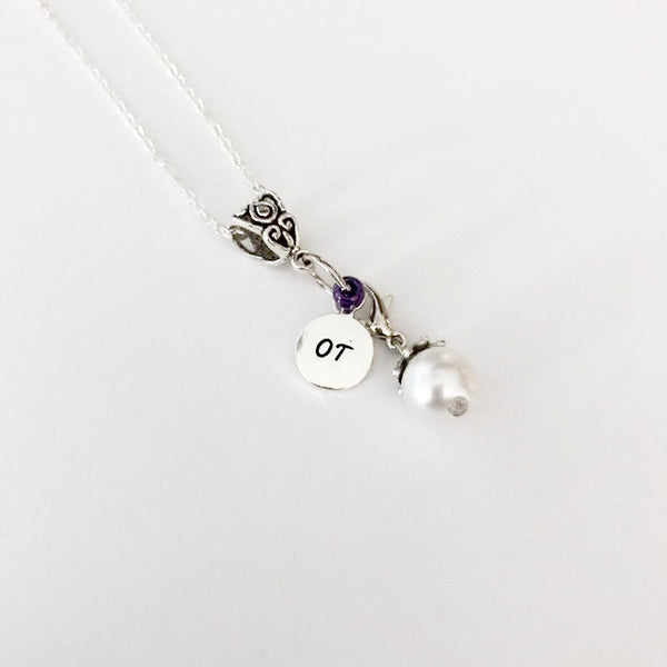 OT NECKLACE/VINTAGE OT TAG AND BEAUTIFUL Pearl