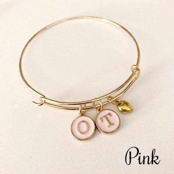 OT letter bracelet plus heart