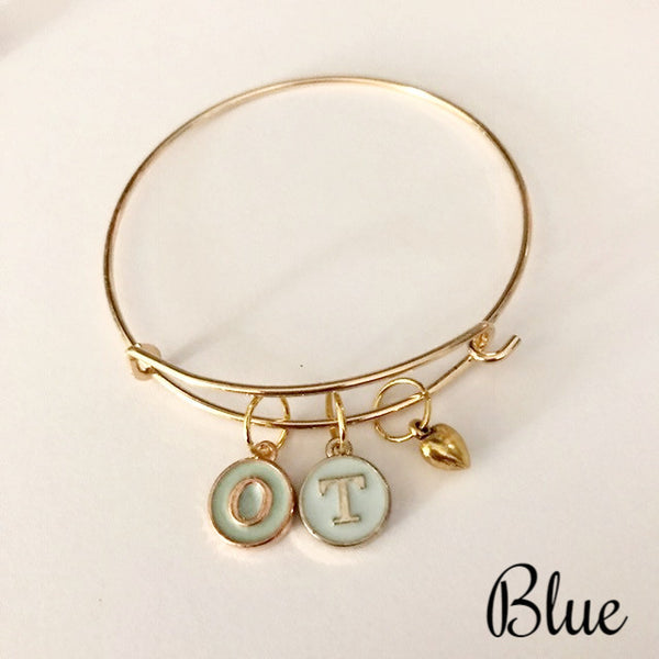 OT letter bracelet plus heart