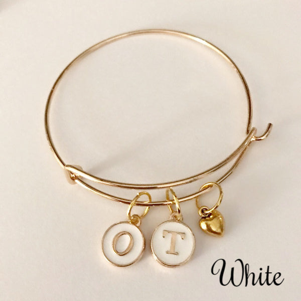 OT letter bracelet plus heart