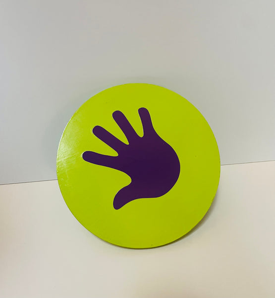 Hand print Wobble board- just for the hand! I am in the process of making a new batch of wobble boards after the new year. I have a few of the painted wobbles and will update the inventory ASAP.