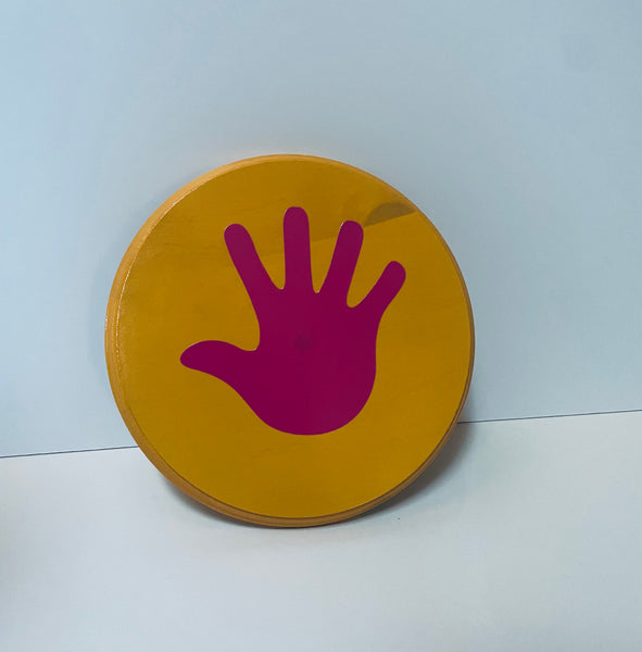 Hand print Wobble board- just for the hand! I am in the process of making a new batch of wobble boards after the new year. I have a few of the painted wobbles and will update the inventory ASAP.