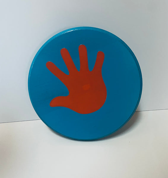 Hand print Wobble board- just for the hand! I am in the process of making a new batch of wobble boards after the new year. I have a few of the painted wobbles and will update the inventory ASAP.