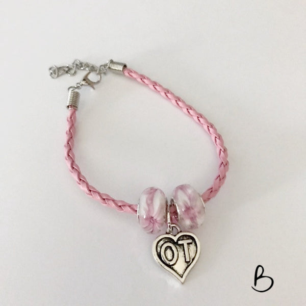 OT leather bracelet with Murano bead