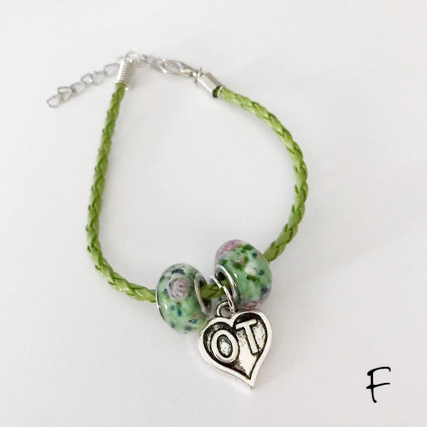 OT leather bracelet with Murano bead