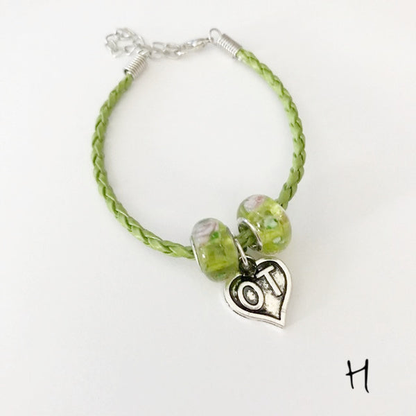 OT leather bracelet with Murano bead