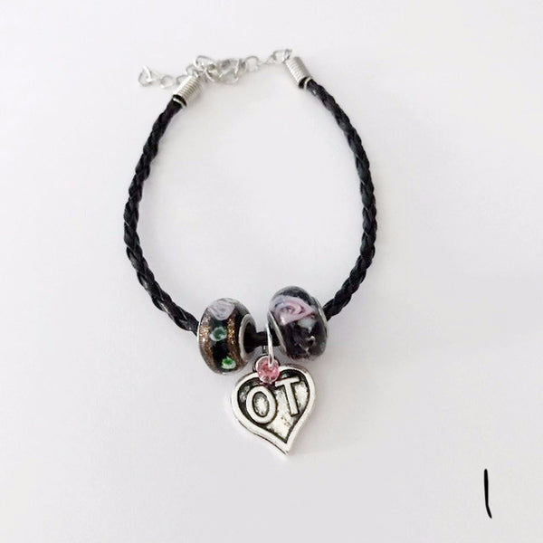 OT leather bracelet with Murano bead