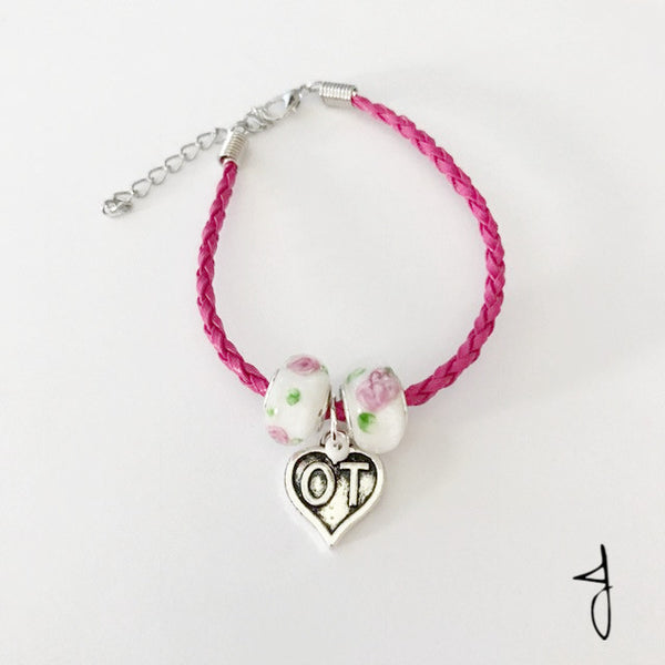 OT leather bracelet with Murano bead